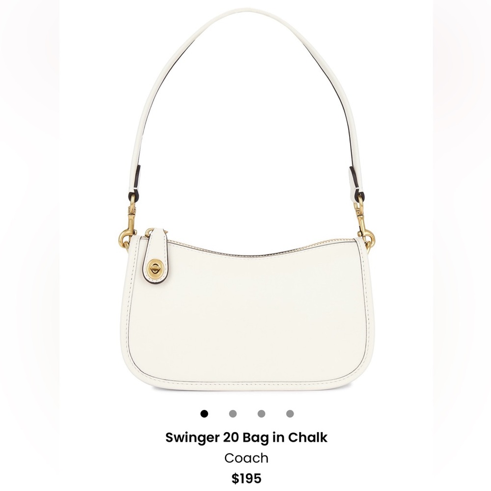 COACH SWINGER 20 SHOULDER BAG IN COLOR “CHALK” LEATHER